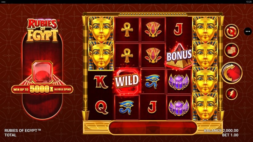 Rubies of Egypt slot screen 1