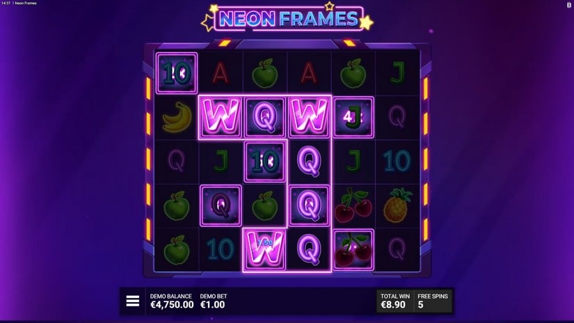 Neon Frames slot screen 5