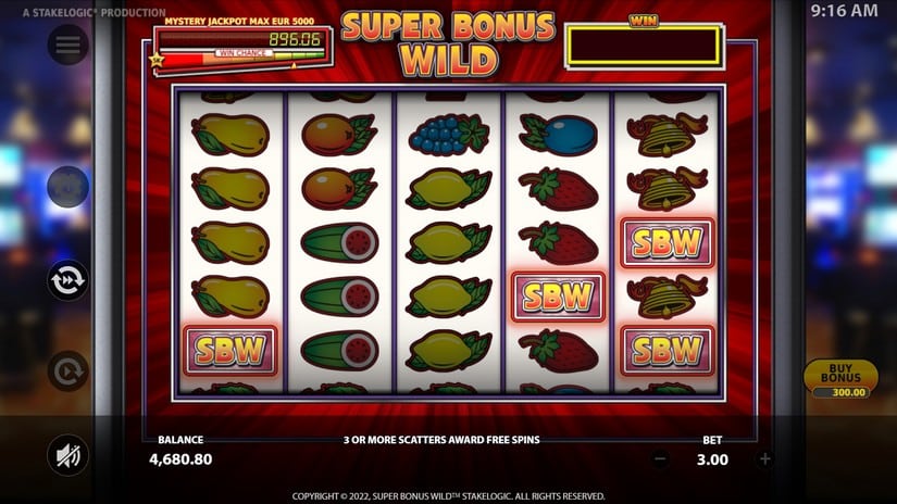 Super Bonus Wild slot screen 3