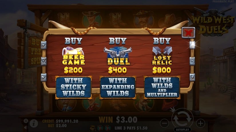 Wild West Duels slot screen 3