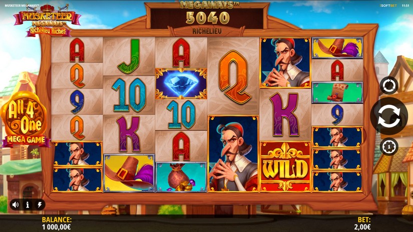 Musketeer Megaways slot screen 1