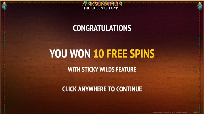 Anksunamun: the Queen of Egypt slot screen 3