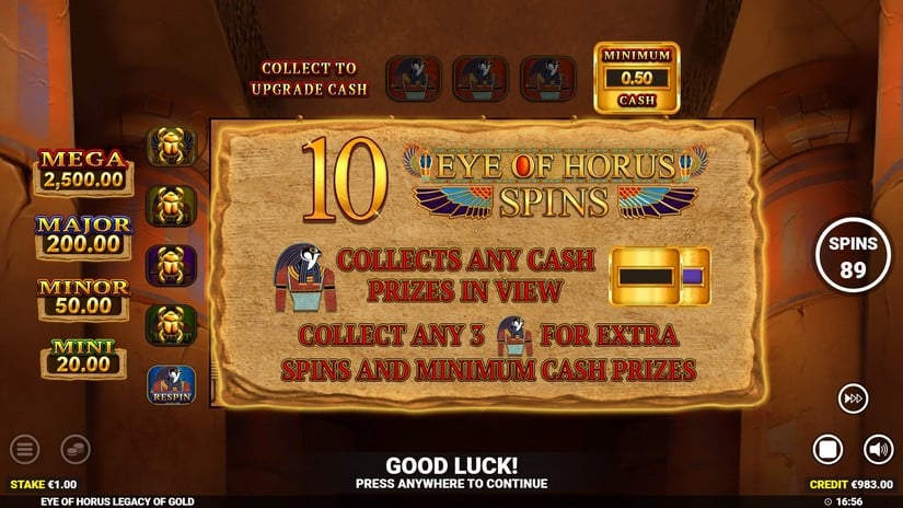 Eye of Hours Legacy of Gold slot screen 4
