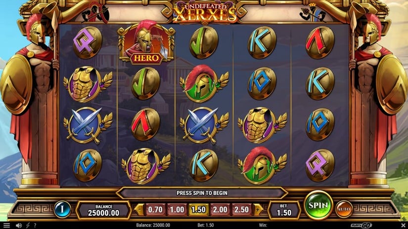Undefeated Xerxes slot screen 1