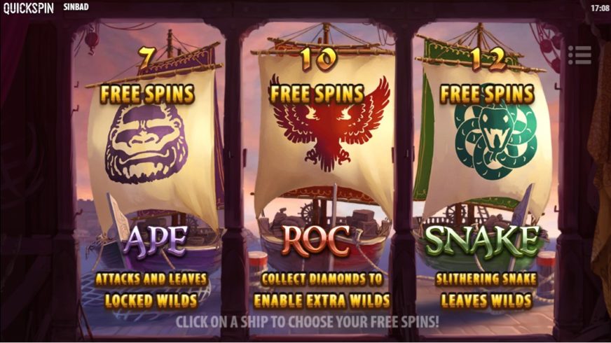 Sinbad slot screen 2