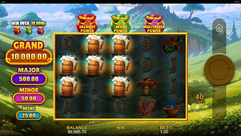 3 Shamrock Pots: Power Combo slot screen 3
