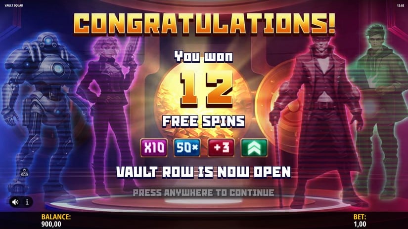 Vault Squad slot screen 3