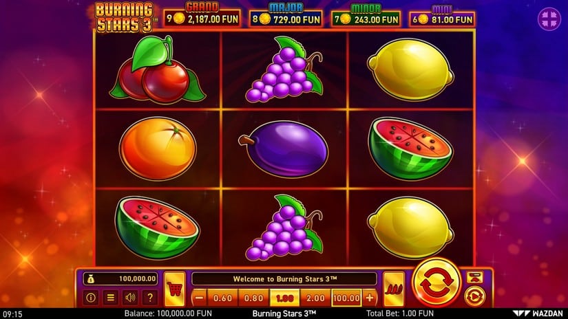 Burning Stars 3™ slot screen 1