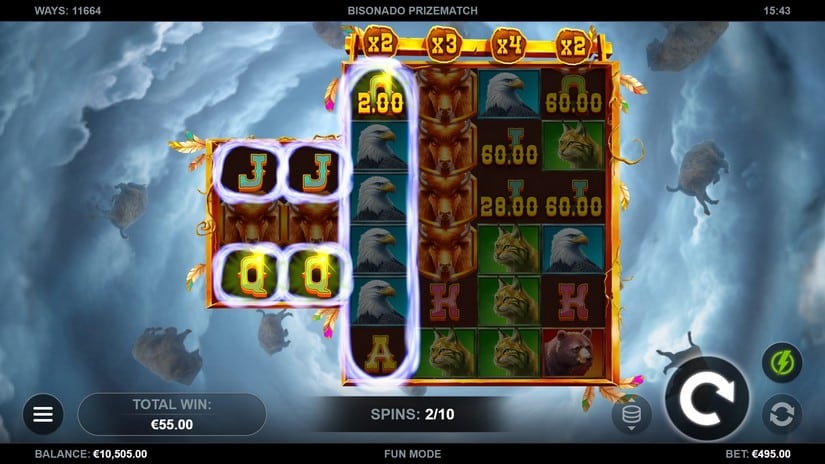 Bisonado PrizeMatch slot screen 3