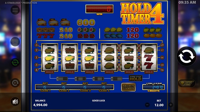 Hold4Timer slot screen 2