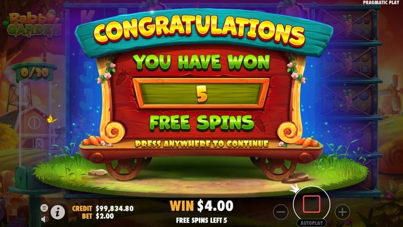 Rabbit Garden slot screen 5