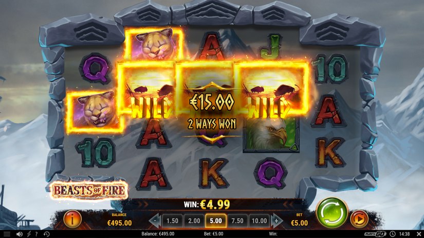 Beasts of Fire slot screen 1