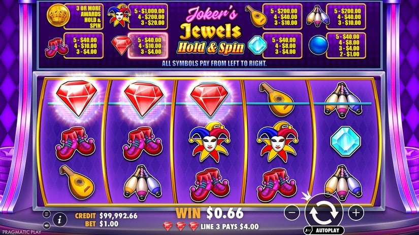 Joker’s Jewels Hold & Spin slot screen 2