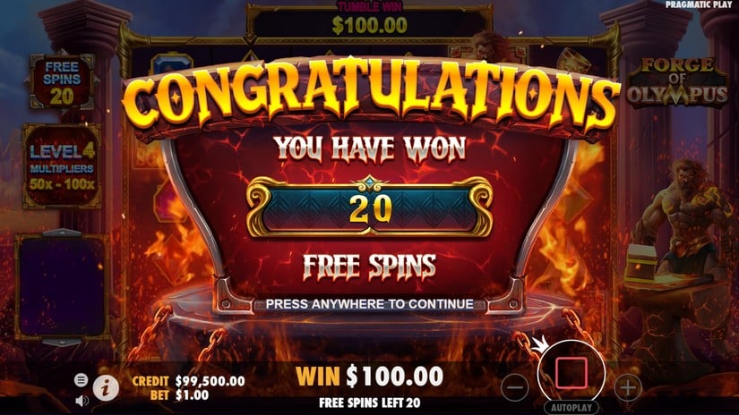 Forge of Olympus slot screen 4