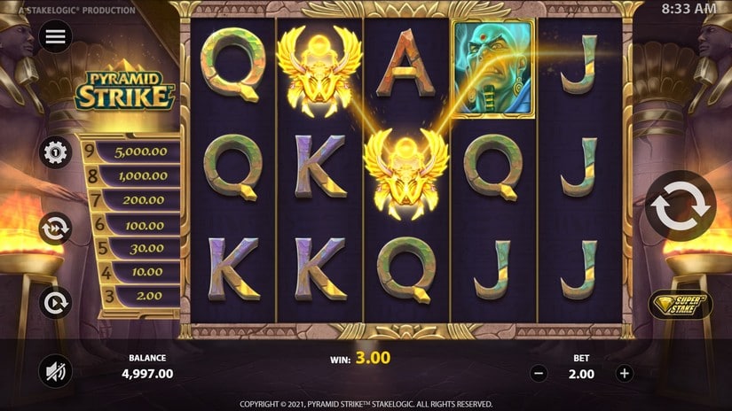 Pyramid Strike slot screen 2