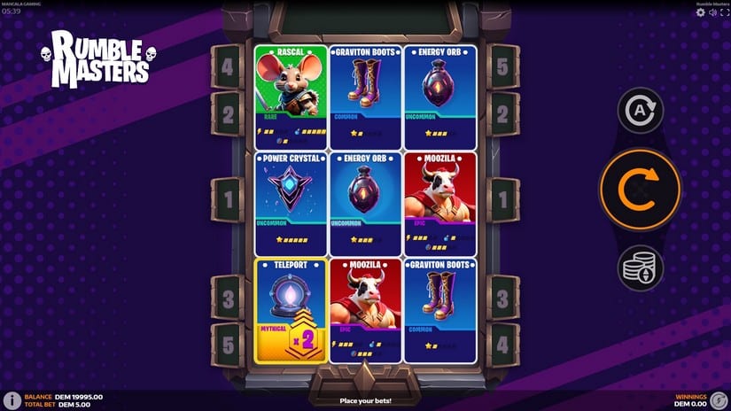 Rumble Masters slot screen 1