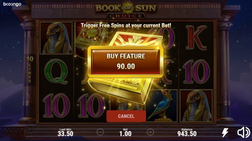 Book of Sun: Choice slot screen 2