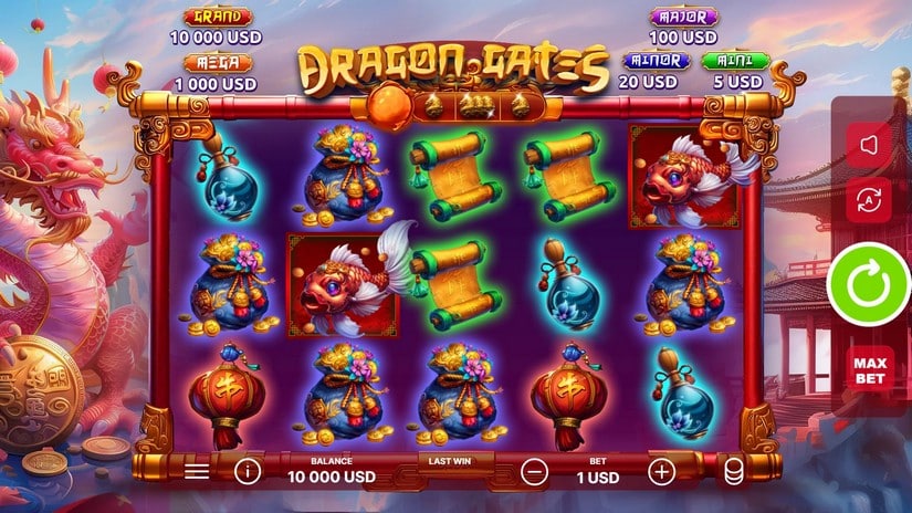 Dragon Gates slot screen 1