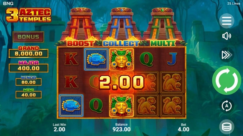 3 Aztec Temples slot screen 2