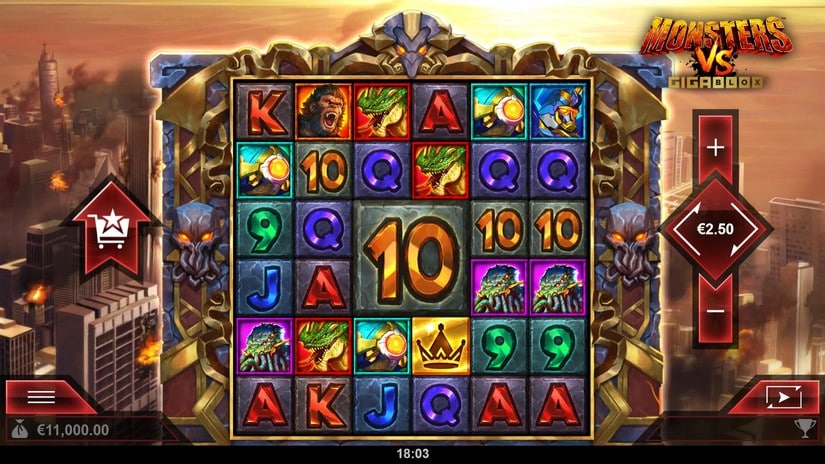 Monsters vs Gigablox slot screen 1