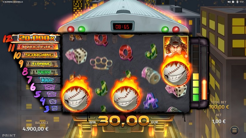 12 Burning Baseballs slot screen 5