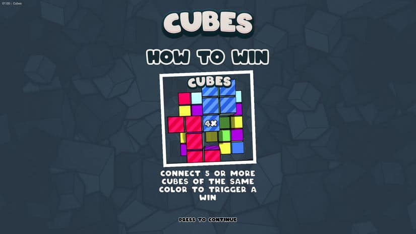 Cubes slot screen 4