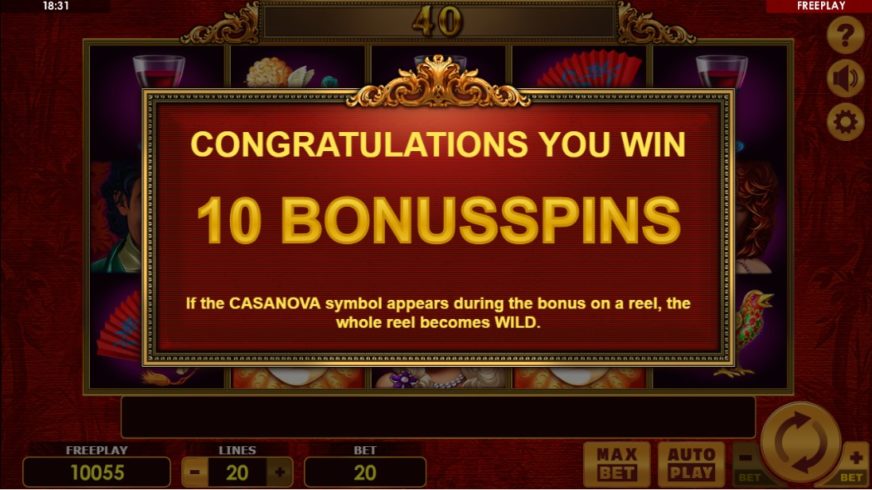 Grand Casanova slot screen 4