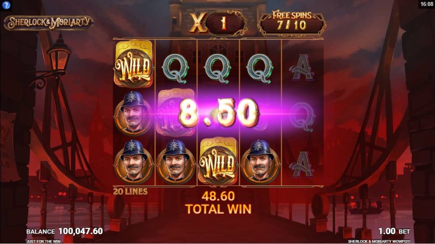 Sherlock and Moriarty WowPot slot screen 4