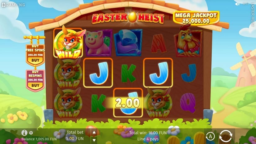 Easter Heist slot screen 3