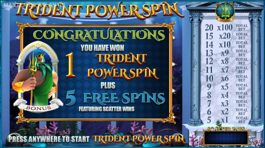 Master of Atlantis slot screen 4