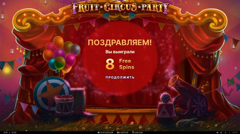 Fruit Circus Party slot screen 3