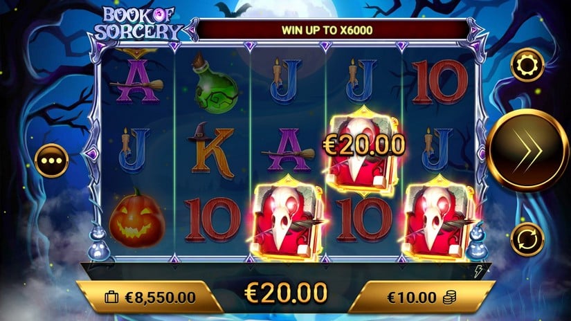 Book of Sorcery slot screen 2