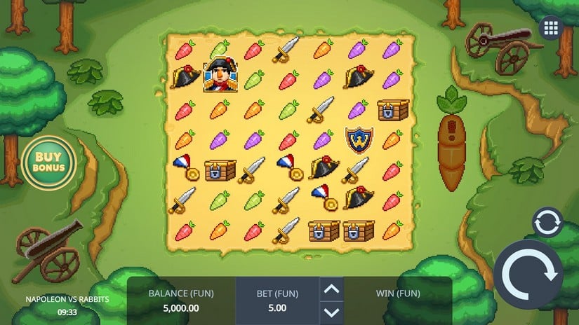 Napoleon vs Rabbits slot screen 1