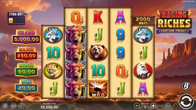 Raging Riches slot screen 1