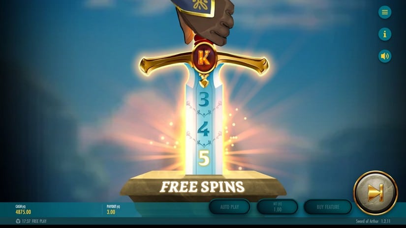 Sword of Arthur slot screen 3