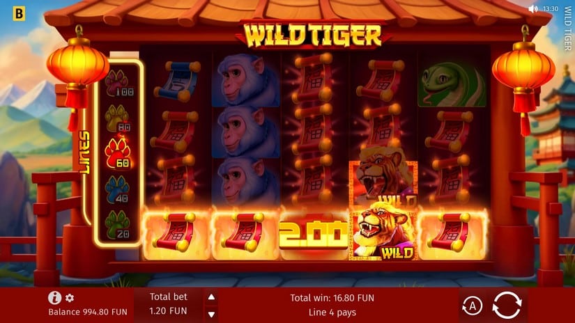 Wild Tiger slot screen 3