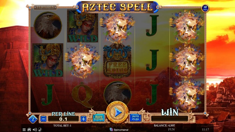 Aztec Spell 10 Lines slot screen 2