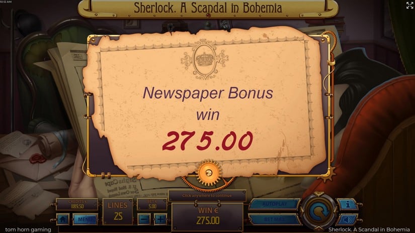 Sherlock, a Scandal of Bohemia slot screen 6