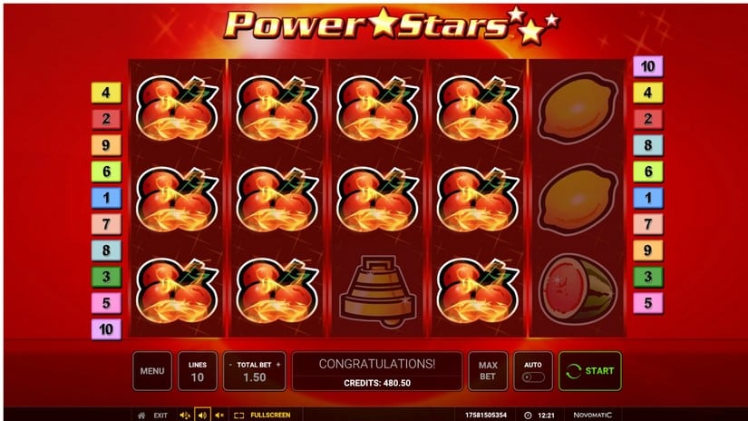 Power Stars slot screen 2