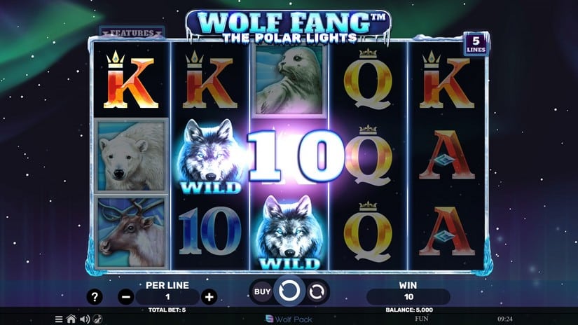 Wolf Fang – The Polar Lights slot screen 2