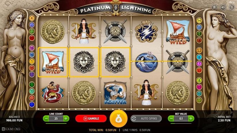 Platinum Lightning slot screen 3