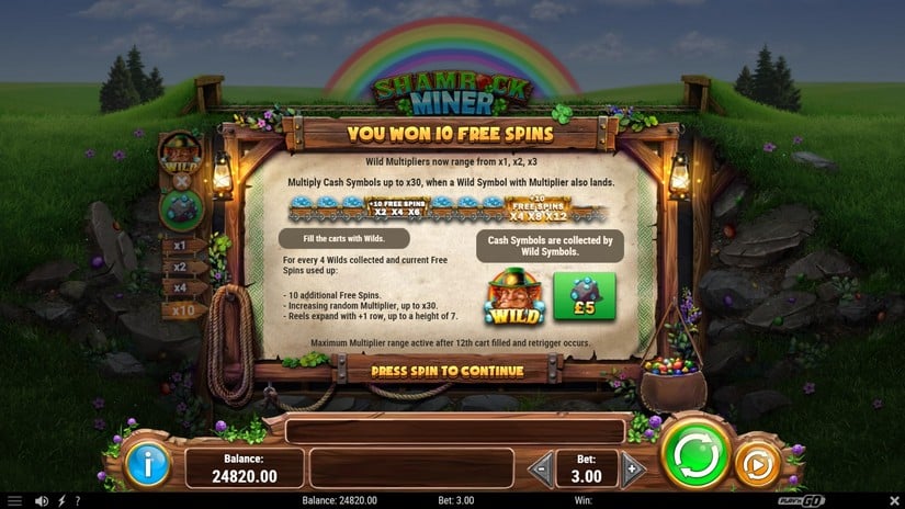 Shamrock Miner slot screen 3