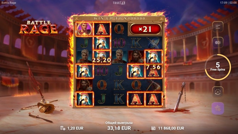 Battle Rage slot screen 4