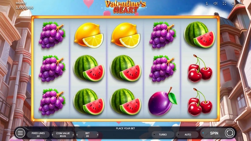 Valentine’s Heart slot screen 1