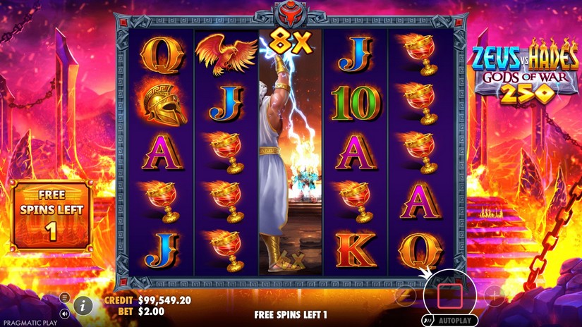 Zeus vs Hades Gods of War 250 slot screen 7