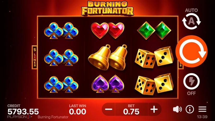 Burning Fortunator slot screen 1