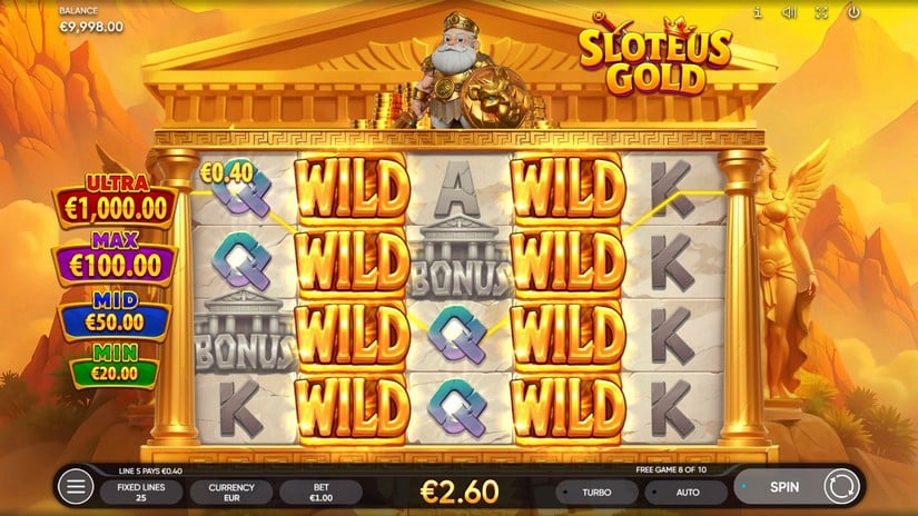 Sloteus Gold slot screen 4