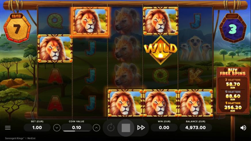 Serengeti Kings slot screen 2