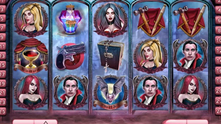 The Vampires slot screen 1