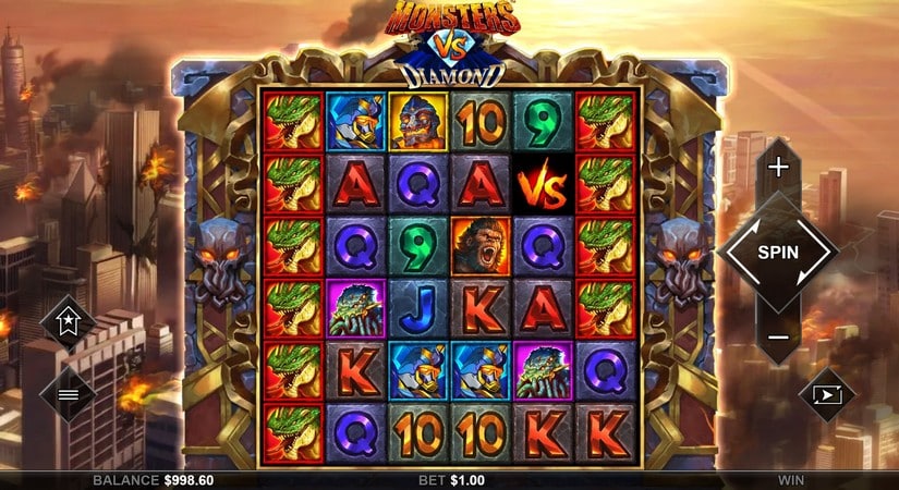 Monsters Vs Diamonds slot screen 1